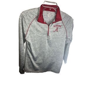 Colosseum Gray Quarter Zip Alabama Long Sleeve Running Heather‎ Gray Small